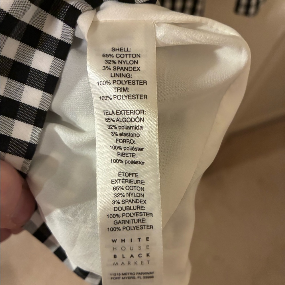 White House Black Market Black and White Gingham Trench Coat- like new . - Picture 10 of 10